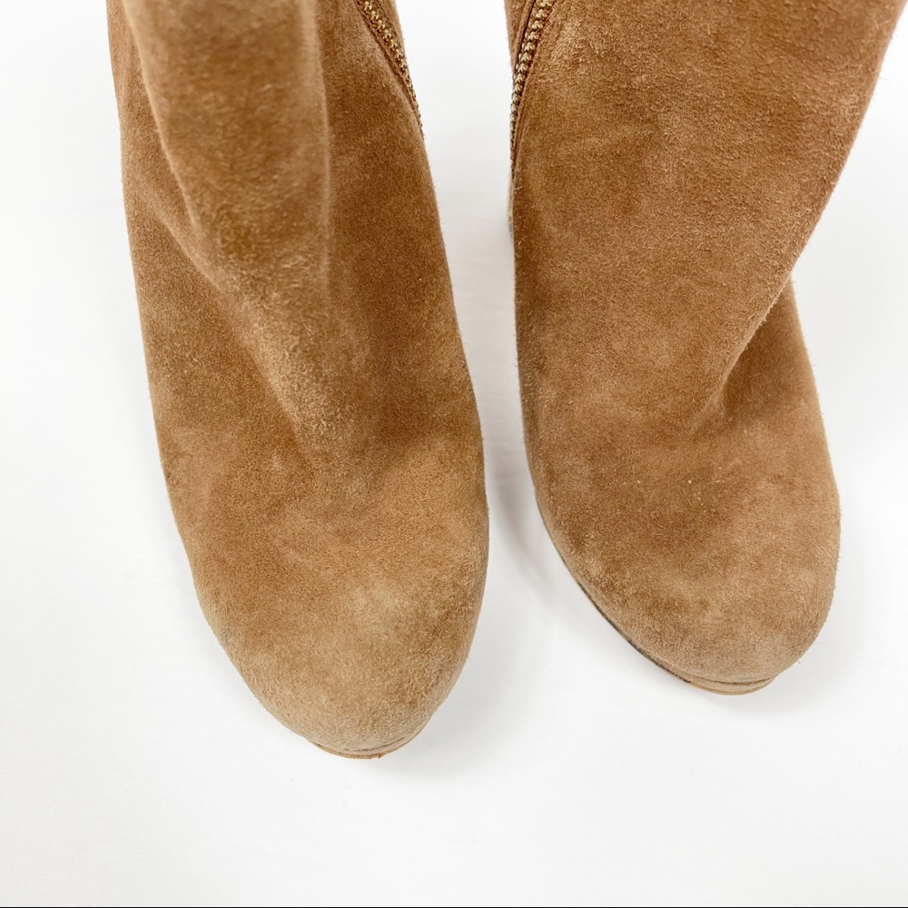 Michael Kors Haven Brown Cognac Suede Bootie 6.5 - Picture 8 of 9